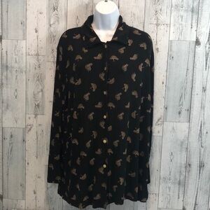 🤑Vintage Ronni Nicole II Monkey Blouse/Jacket 18W